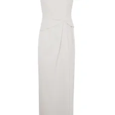 Креповое вечернее платье с открытыми плечами