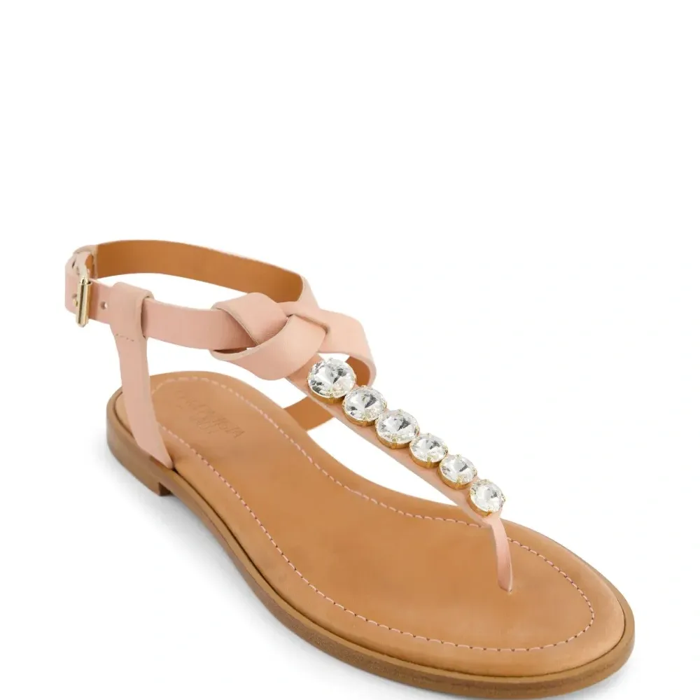 Сандалии с кристаллами