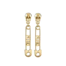 Длинные серьги-гвоздики в виде золотой булавки Длинные серьги-гвоздики в виде золотой булавки