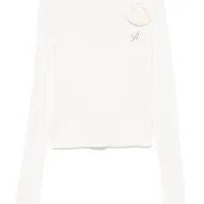 Свитер с цветочной аппликацией