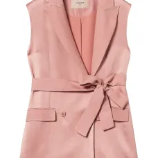 Атласный пиджак с поясом Атласный пиджак с поясом