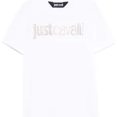 Футболка с логотипом и стразами