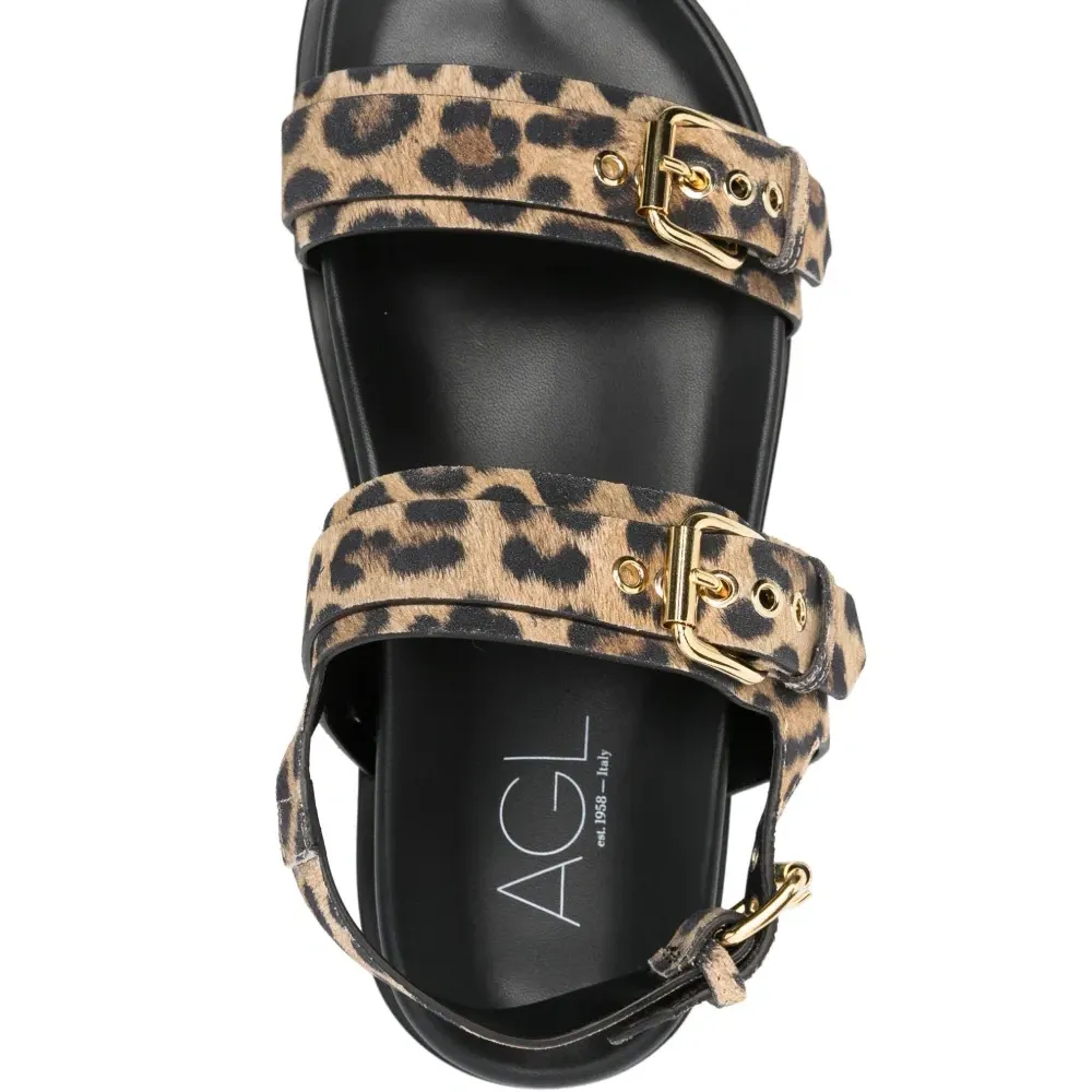 Сандалии с леопардовым принтом