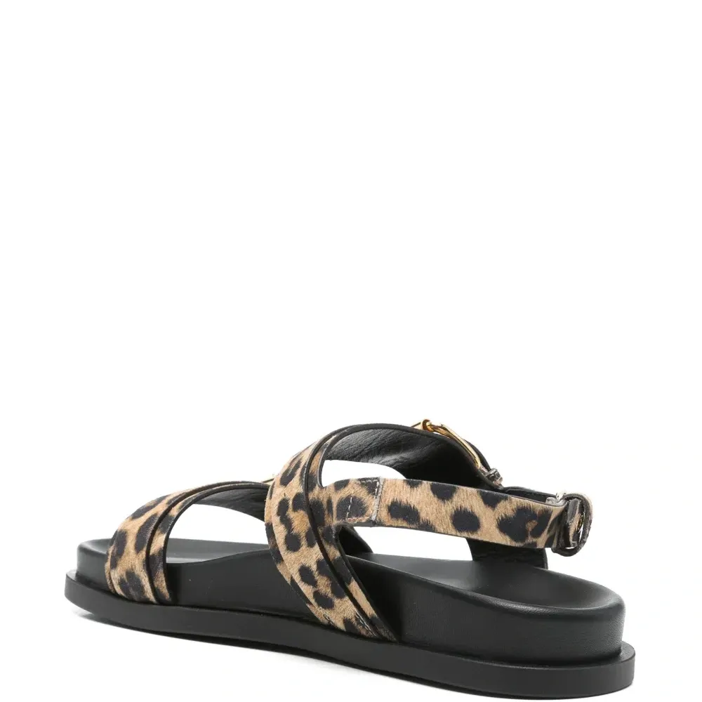 Сандалии с леопардовым принтом