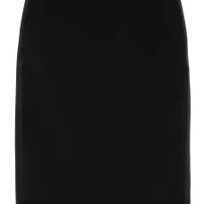 Креповая юбка миди с атласной отделкой