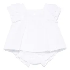 Комплект из платья и шортов с английской вышивкой