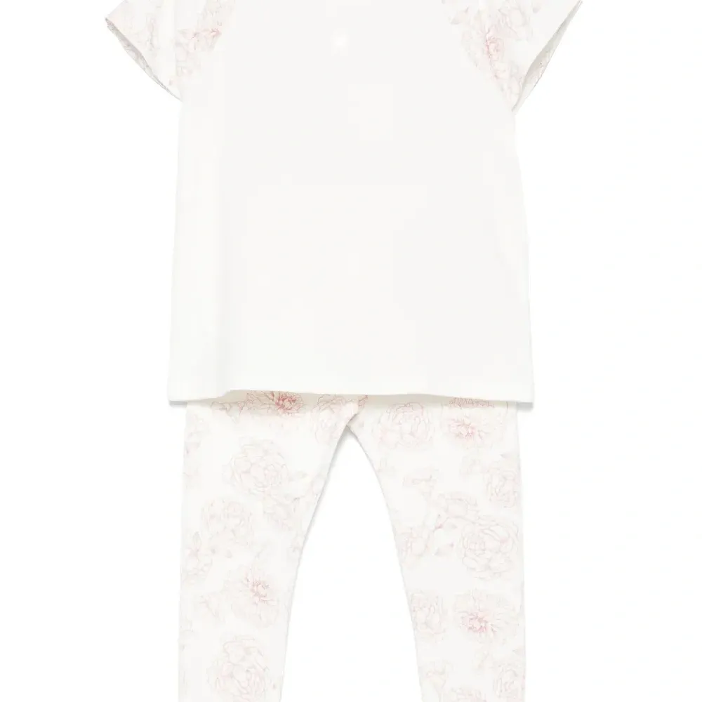 Комплект из топа и брюк с цветочным принтом