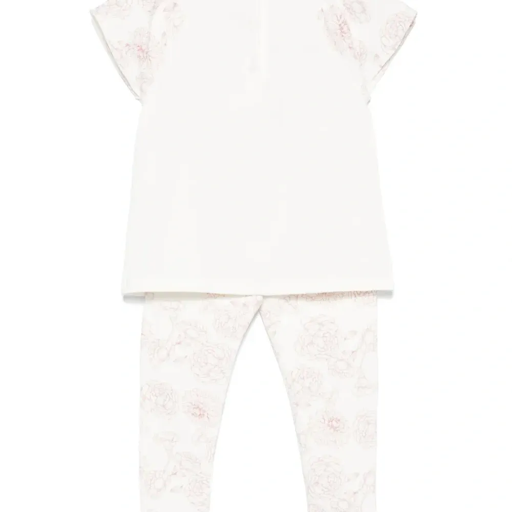 Комплект из топа и брюк с цветочным принтом