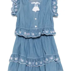 Комплект из блузки и юбки с вышивкой