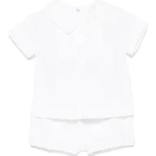 Комплект из рубашки поло и блумеров с принтом