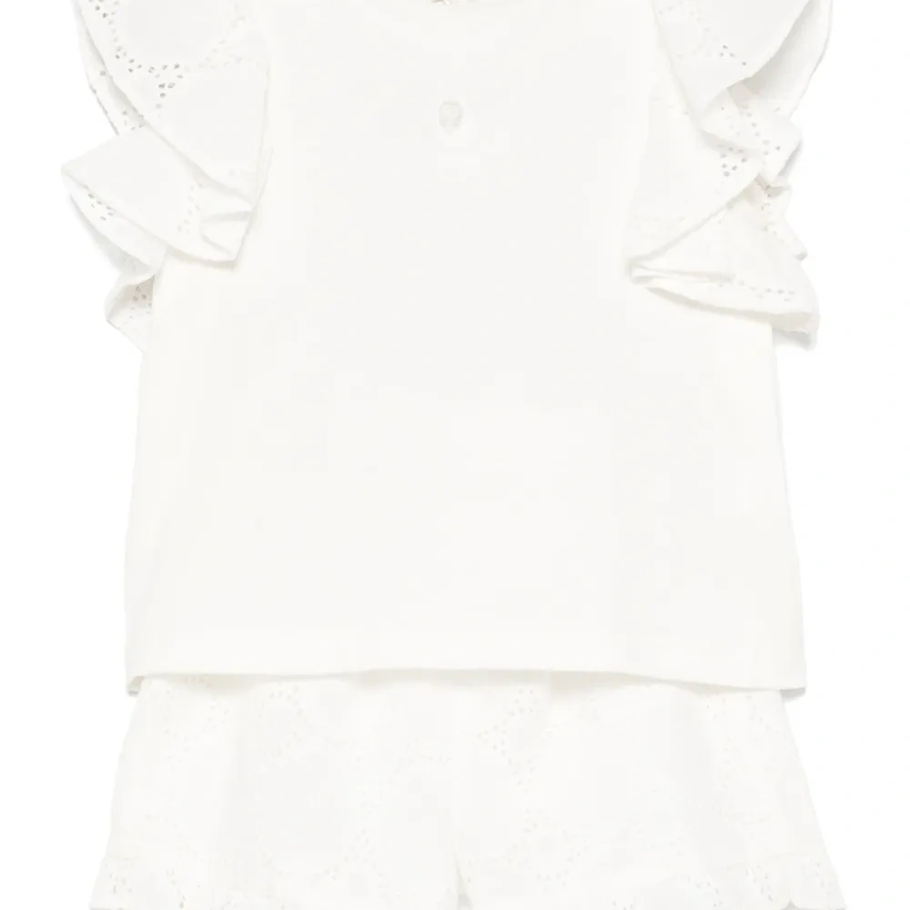 Комплект из платья и шортов с английской вышивкой