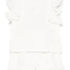 Комплект из платья и шортов с английской вышивкой