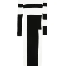 Платье миди в стиле колор-блок