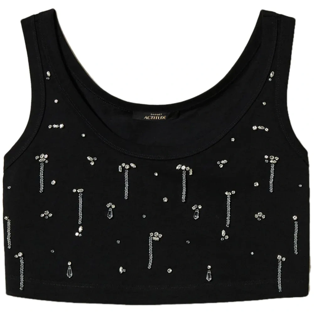 Укороченный топ с кристаллами Укороченный топ с кристаллами