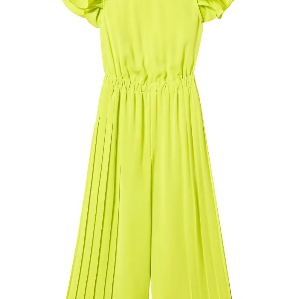 Плиссированный комбинезон с короткими рукавами