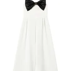 Креповый комбинезон с бантом