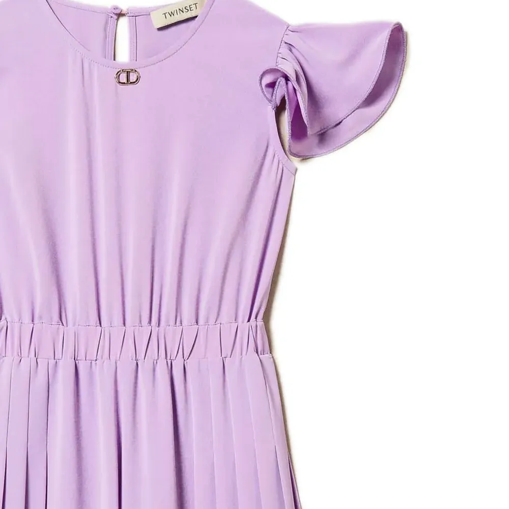 Крепдешиновый комбинезон со складками