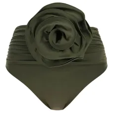 Высокие плавки-бикини с цветочными аппликациями