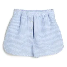 льняные шорты в полоску