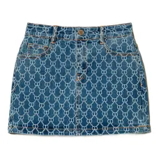 Джинсовая юбка с логотипом Джинсовая юбка с логотипом