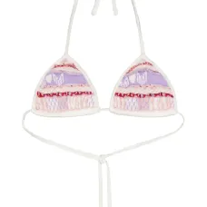 Жаккардовый топ бикини с логотипом