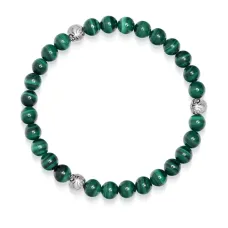 Браслет из бусин с малахитом
