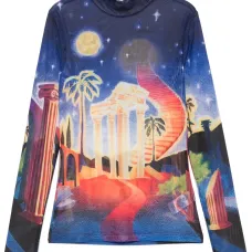 Сетчатая футболка с принтом