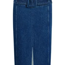 Джинсовая юбка миди с поясом Джинсовая юбка миди с поясом