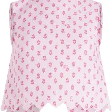 Укороченный стеганый топ с цветочным принтом Укороченный стеганый топ с цветочным принтом