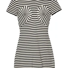 Платье мини в полоску