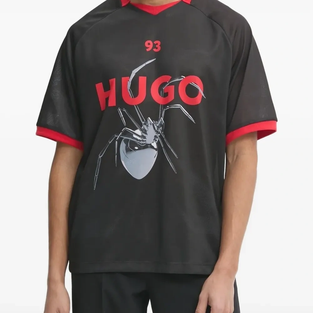 Сетчатая футболка с принтом