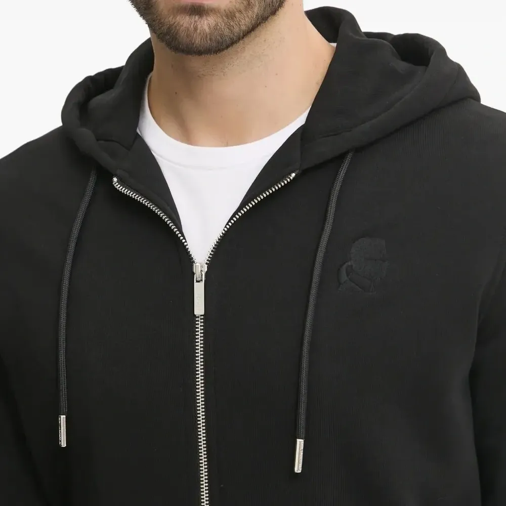 Худи на молнии с вышитым логотипом