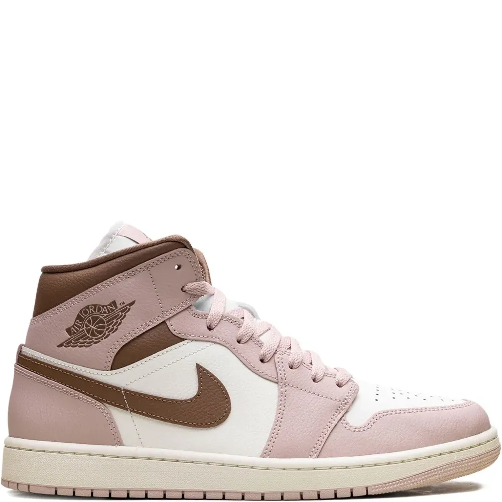 Кроссовки Jordan 1 Mid Pink Oxford/Brown
