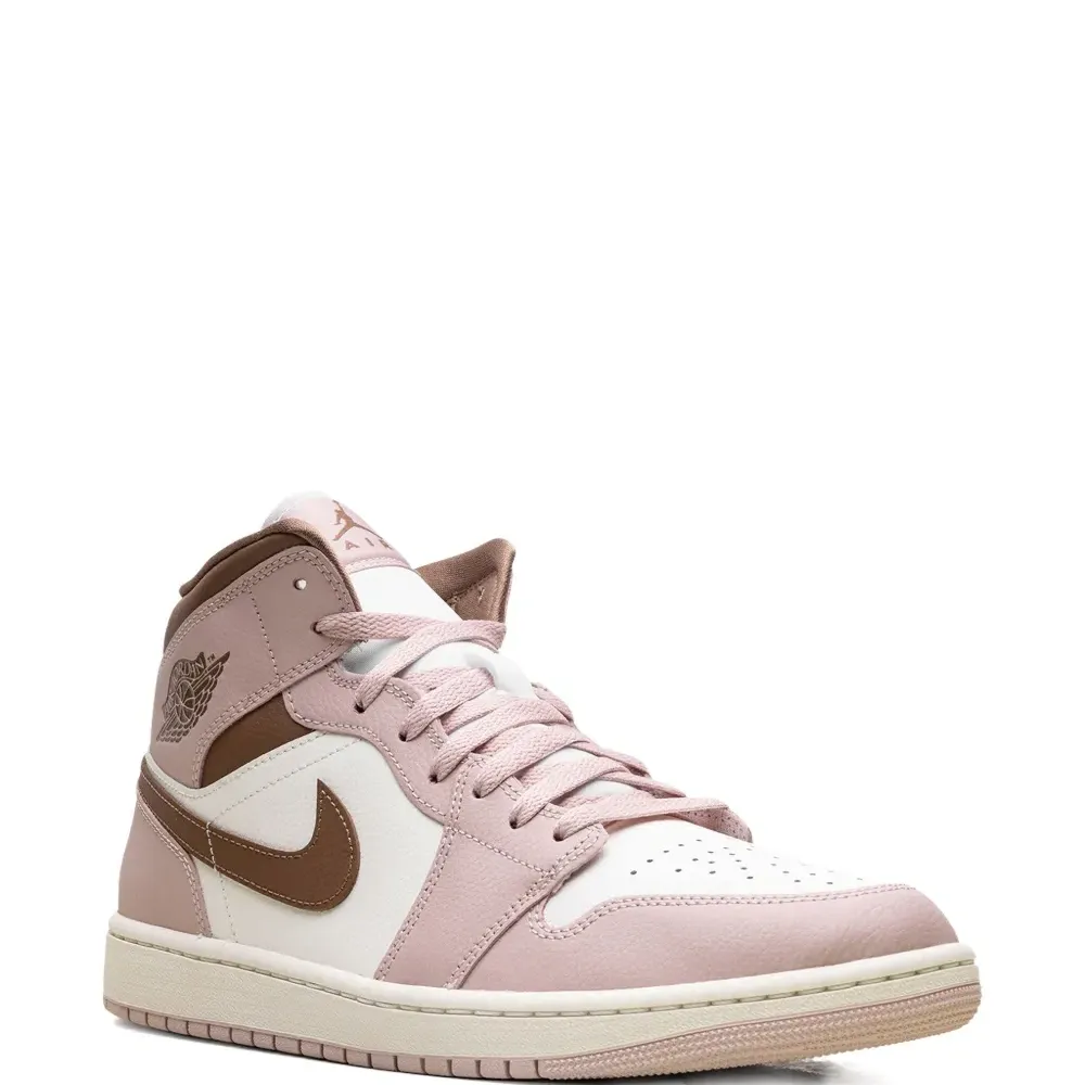 Кроссовки Jordan 1 Mid Pink Oxford/Brown