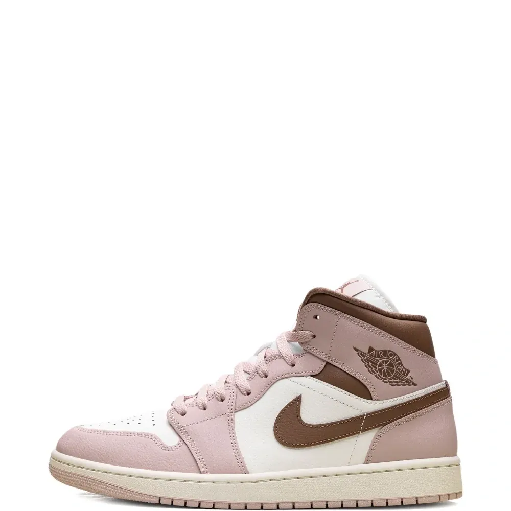 Кроссовки Jordan 1 Mid Pink Oxford/Brown
