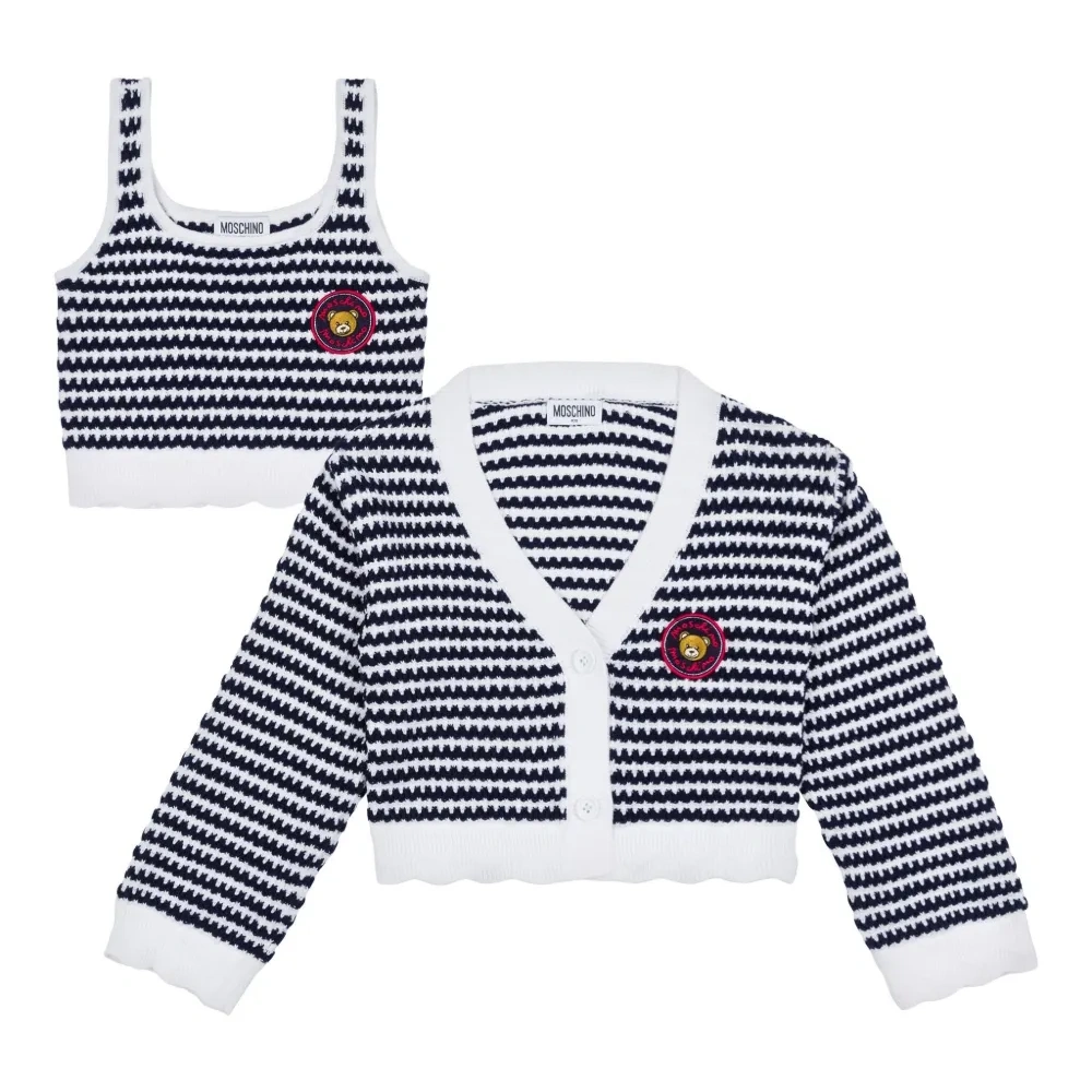 Комплект из кардигана и топа с нашивкой-логотипом