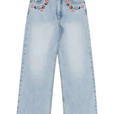 Джинсы с цветочной вышивкой Джинсы с цветочной вышивкой