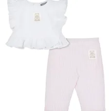 Комплект из топа и брюк с нашивкой-логотипом