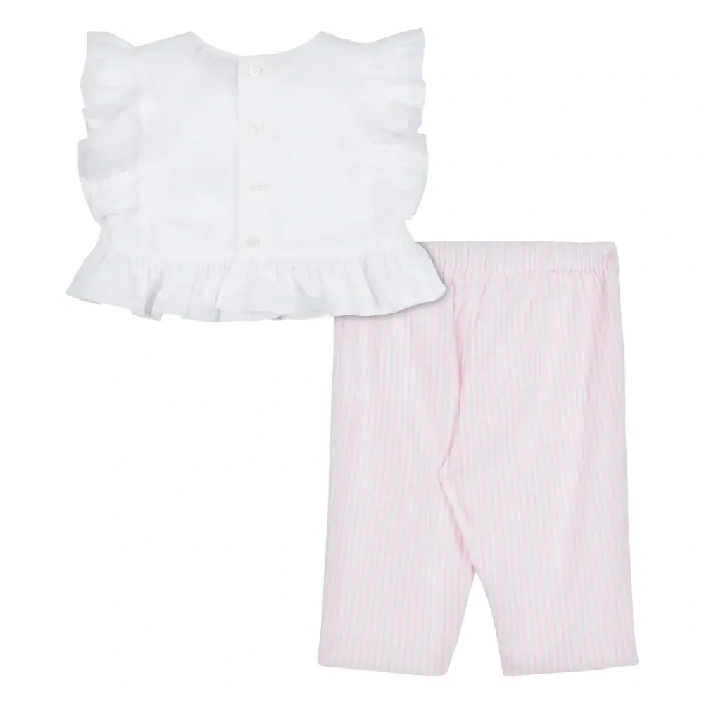 Комплект из топа и брюк с нашивкой-логотипом