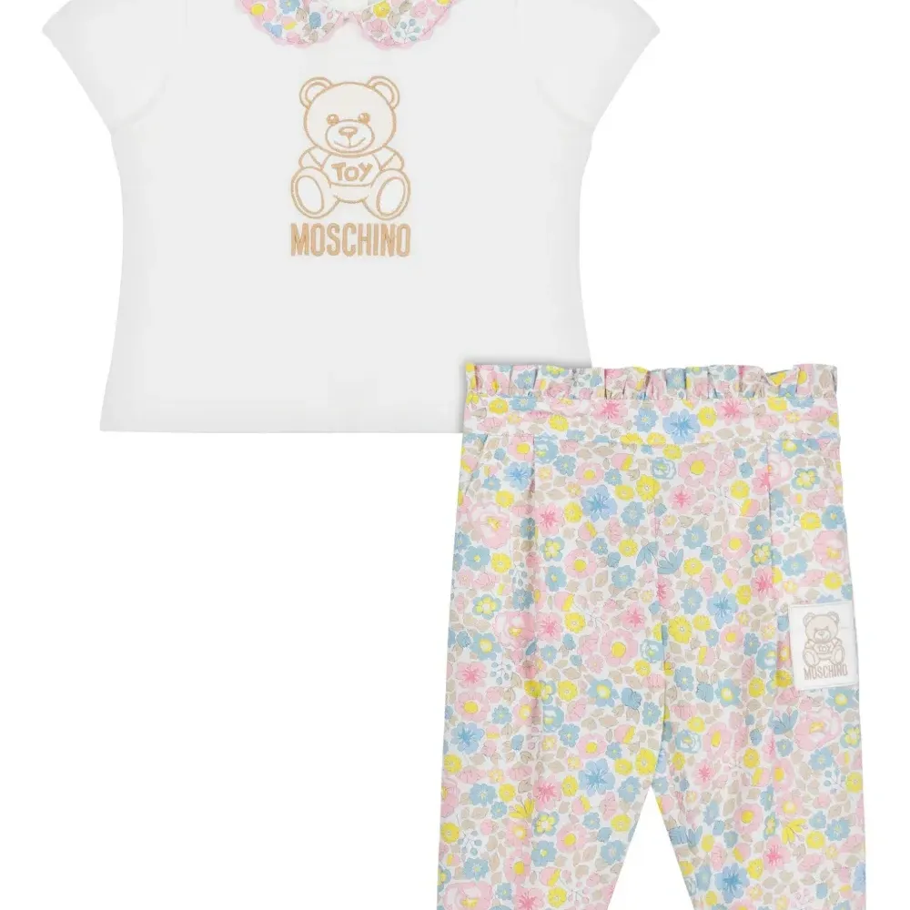 Комплект из топа и брюк с цветочным принтом