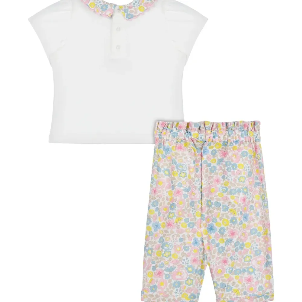 Комплект из топа и брюк с цветочным принтом