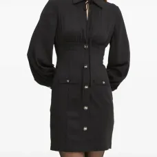 Платье с декоративными пуговицами Платье с декоративными пуговицами