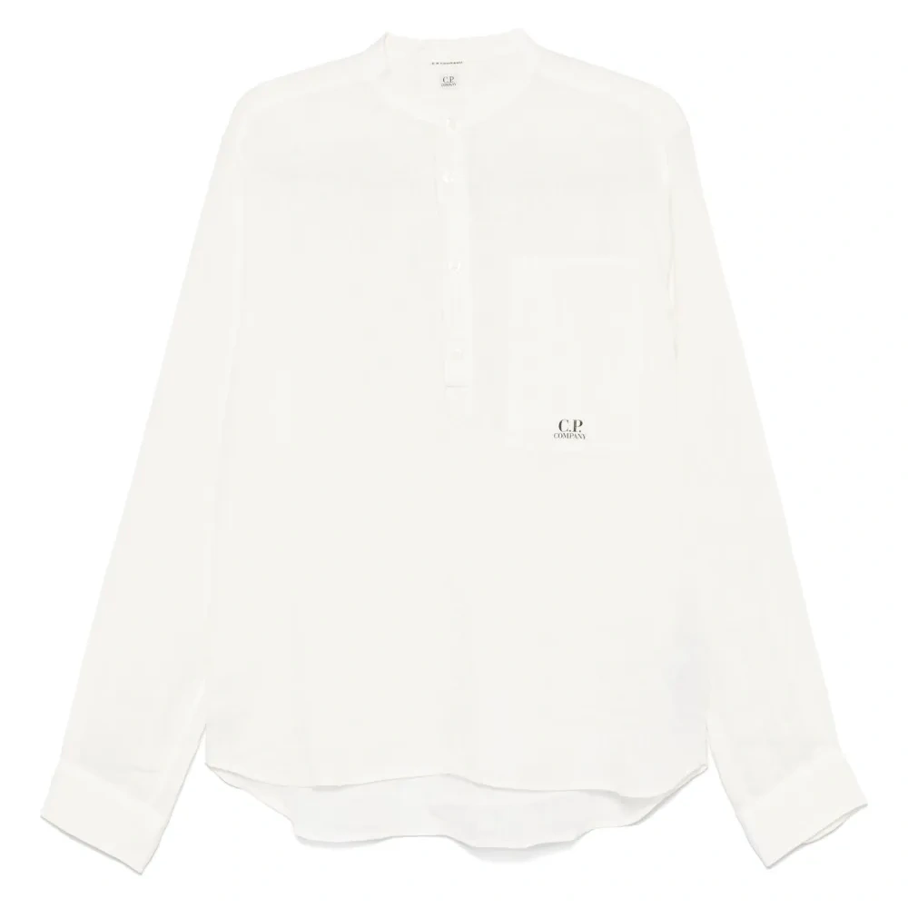 Льняная рубашка с длинными рукавами