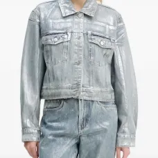 Джинсовая куртка с эффектом металлик Джинсовая куртка с эффектом металлик