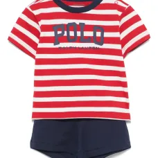 Комплект из футболки и полосатых шортов