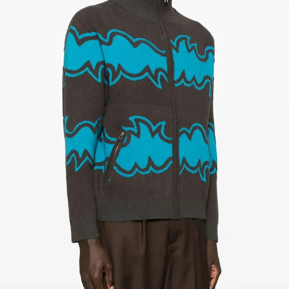 Жаккардовый кардиган на молнии