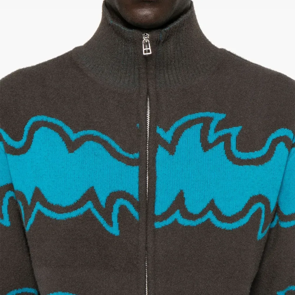 Жаккардовый кардиган на молнии