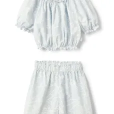 Комплект из топа и шортов с цветочным принтом