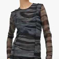 Платье миди с сетчатыми вставками