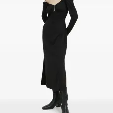 Платье миди с открытыми плечами